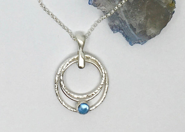 Necklace with Gemstone Pendant - Argentium Sterling Silver - More gemstone options available