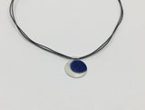 Argentium Sterling Silver - Short Necklace with Round Night Sky Pendant