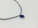 Argentium Sterling Silver - Short Necklace with Round Night Sky Pendant