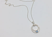 Necklace with Gemstone Pendant - Argentium Sterling Silver - More gemstone options available