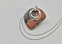 Necklace with Gemstone Pendant - Argentium Sterling Silver - More gemstone options available